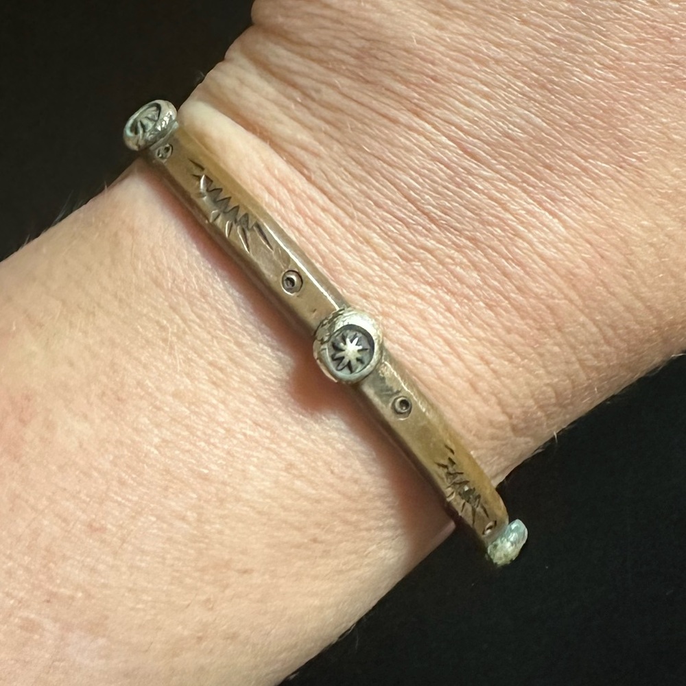 Copper cuff bracelet with star design